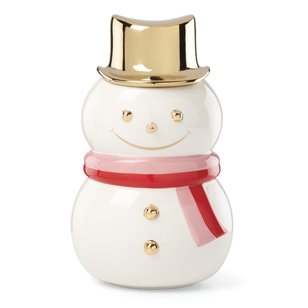 Lenox Be Jolly Kate Spade Snowman Porcelain Cookie Jar Festive Holiday Kitchen Decor 898008