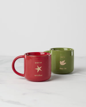 Lenox Be Jolly Kate Spade Holiday Porcelain Mug Set Gold Lettering Festive Gift Duo 898009