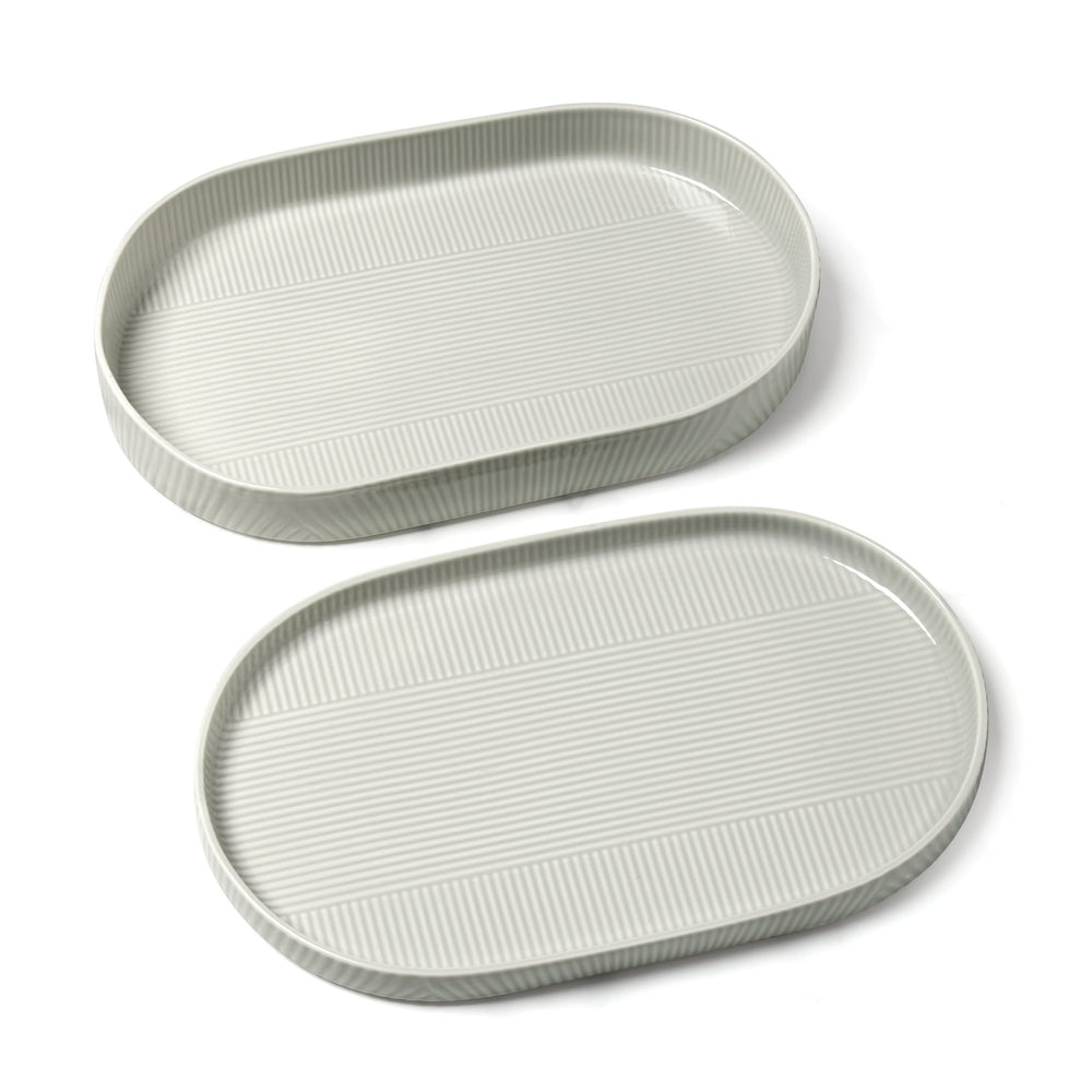 Lenox Modulus Zen Garden Porcelain Two Piece Serving Set with Embossed Stacking Design 898016