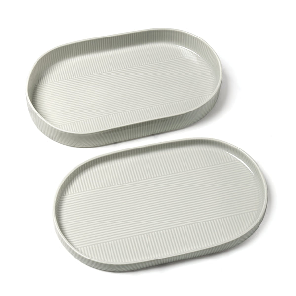 Lenox Modulus Zen Garden Porcelain Two Piece Serving Set with Embossed Stacking Design 898016