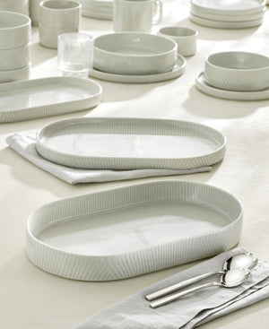 Lenox Modulus Zen Garden Porcelain Two Piece Serving Set with Embossed Stacking Design 898016