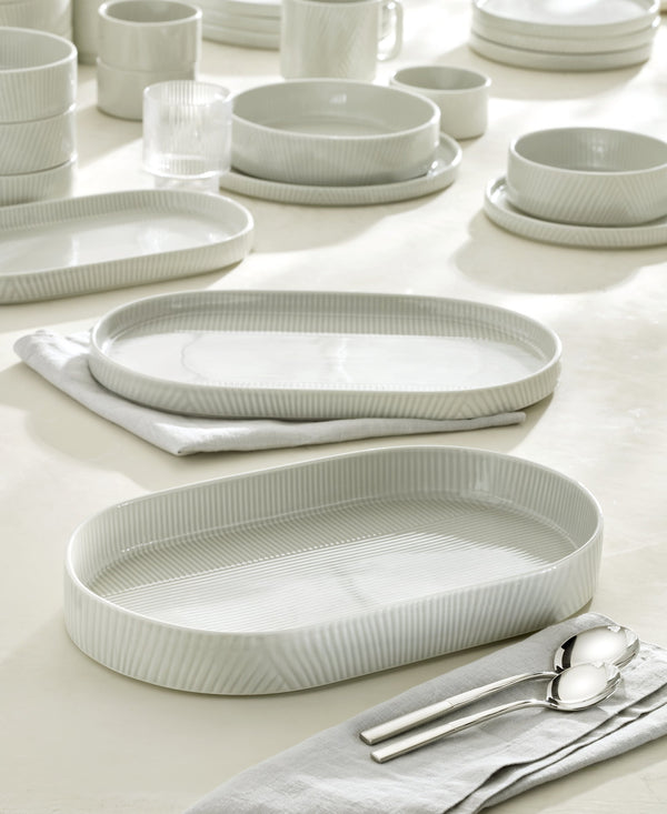 Lenox Modulus Zen Garden Porcelain Two Piece Serving Set with Embossed Stacking Design 898016