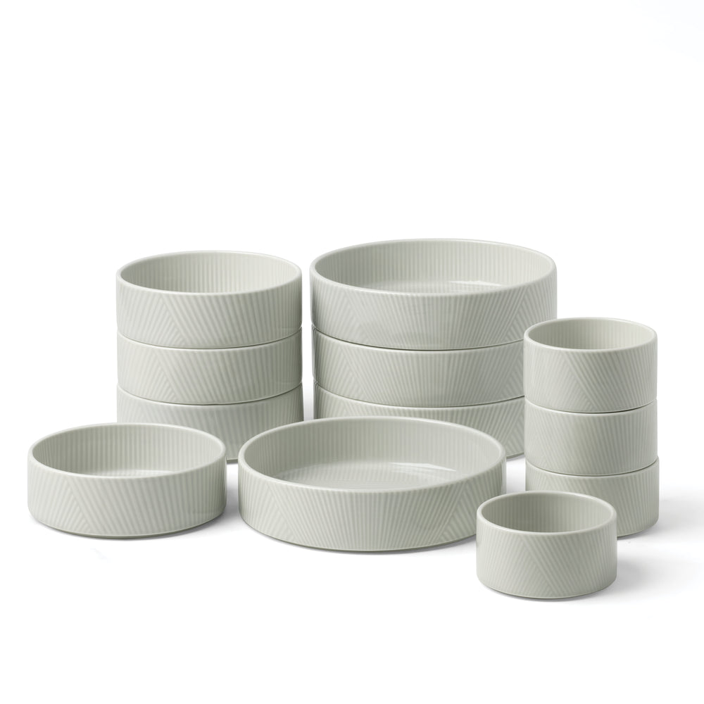 Lenox Modulus Glazed Porcelain Dinnerware Set with Zen Garden Texture Stackable for Everyday Tables Mugs, Set of 4 898027