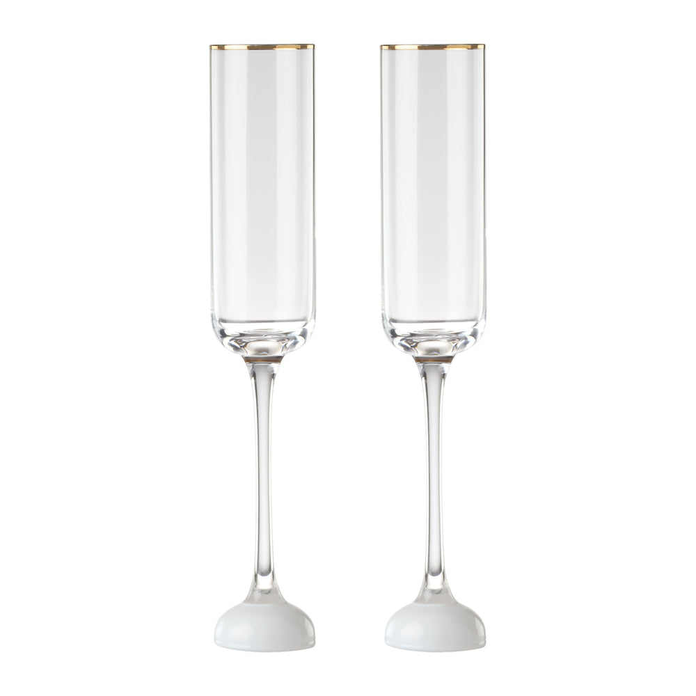 Lenox Happily Ever After Kate Spade Etched Crystal Champagne Flutes Wedding Gift Pair 898055