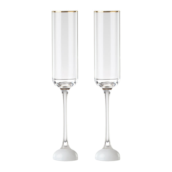 Lenox Happily Ever After Kate Spade Etched Crystal Champagne Flutes Wedding Gift Pair 898055