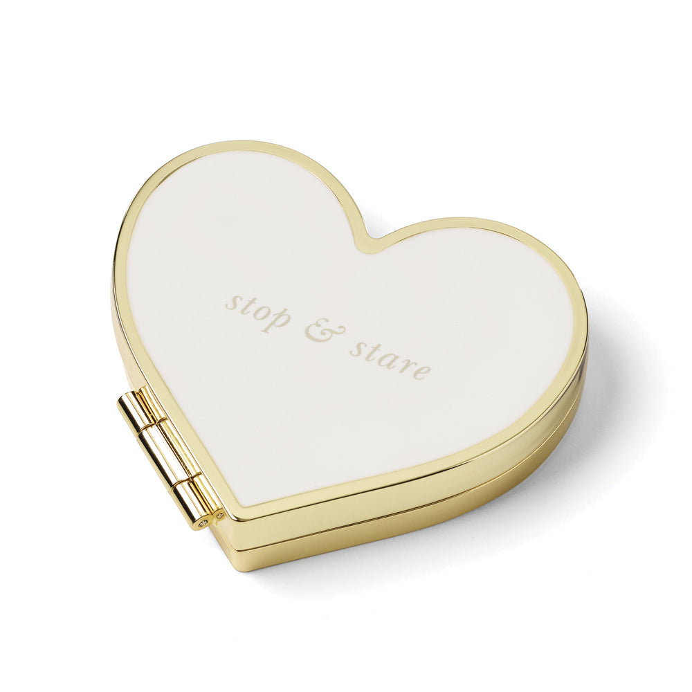 Lenox Happily Ever After Bridal Keepsake Compact Goldplate Enamel Stainless Steel 898056