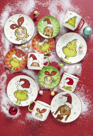 Lenox Merry Grinchmas Porcelain Tidbit Plate Set Whoville Holiday Characters for Festive Dining 898093