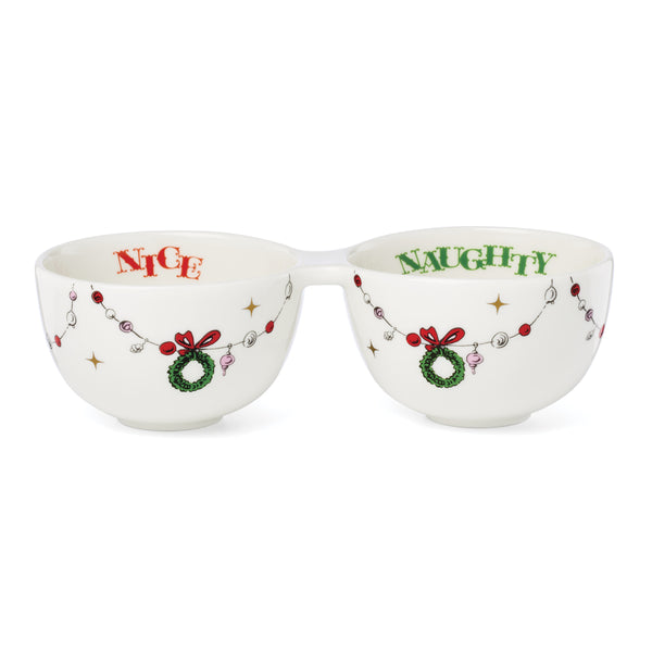 Lenox Merry Grinchmas Porcelain Double Dip Bowl Festive Who-ville Holiday Serving Dish 898095
