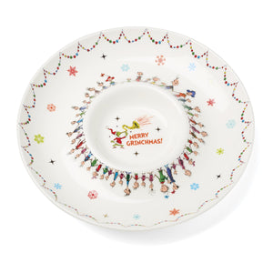 Lenox Merry Grinchmas Porcelain Chip and Dip Serving Bowl with Who-ville Holiday Art 898096