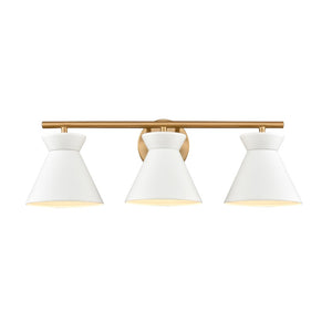 Forme 25'' Wide 3-Light Vanity Light - White with Brushed Gold 89812/3 Elk Lighting