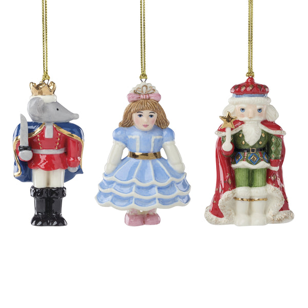 Lenox Nutcracker Ballet Porcelain Ornament Set of 3 with Gold Accents Holiday Tree Decor 898185