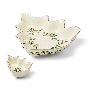 Lenox Holiday Tree Shaped Dolomite Chip and Dip Serving Set for Festive Entertaining 898187
