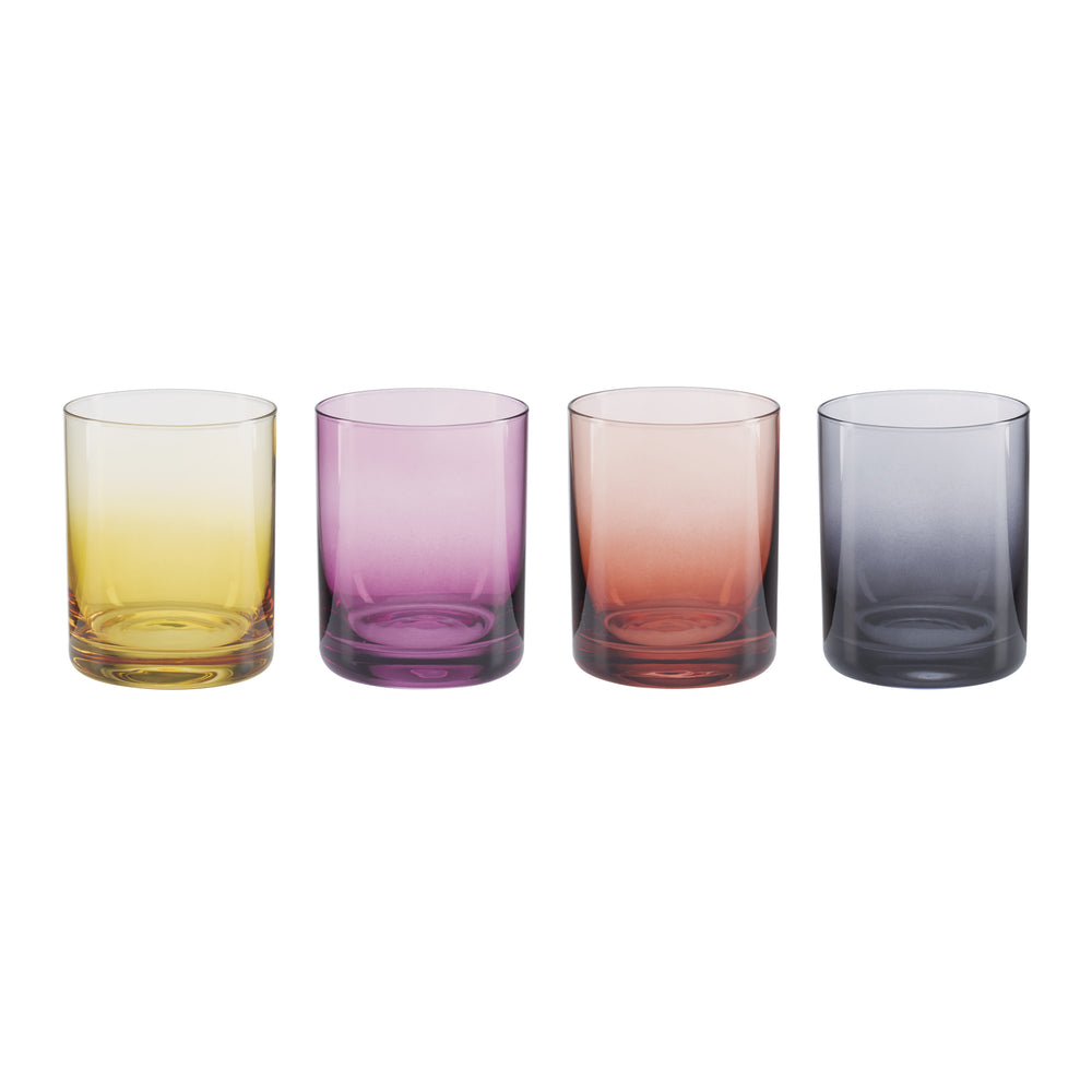 Lenox Golden Hour Ombre Jewel Tone Crystal Tumblers Set of 4 for Cocktails and Spirits 898241