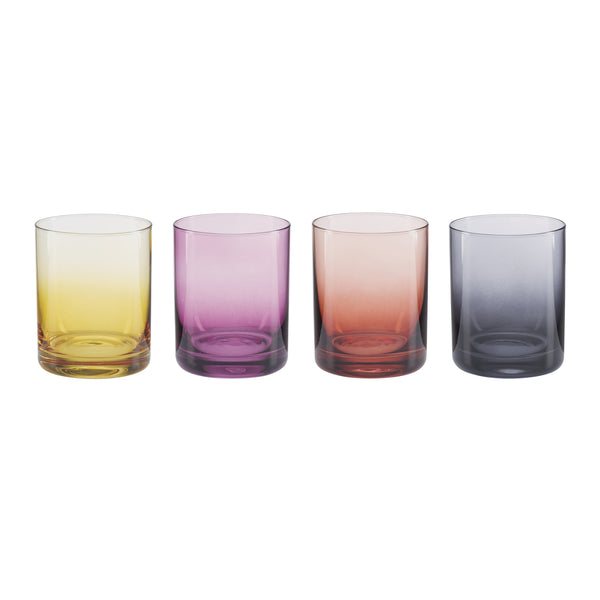 Lenox Golden Hour Ombre Jewel Tone Crystal Tumblers Set of 4 for Cocktails and Spirits 898241