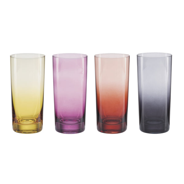Lenox Golden Hour Ombre Highball Glass Set Jewel Toned Crystal Barware for Entertaining 898242