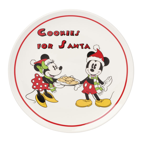 Lenox Disney Mickey Minnie Holiday Porcelain Serving Platter for Festive Christmas Entertaining 9.75 x 9.75 x 1 898253