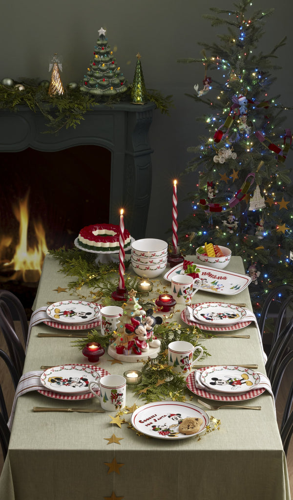 Lenox Disney Mickey Minnie Holiday Porcelain Serving Platter for Festive Christmas Entertaining 9.75 x 9.75 x 1 898253