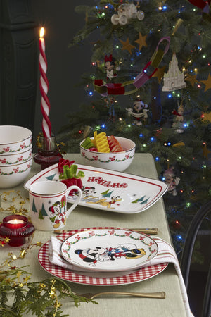Lenox Disney Mickey Minnie Holiday Porcelain Serving Platter for Festive Christmas Entertaining 13.75 x 7.75 x 1 898254