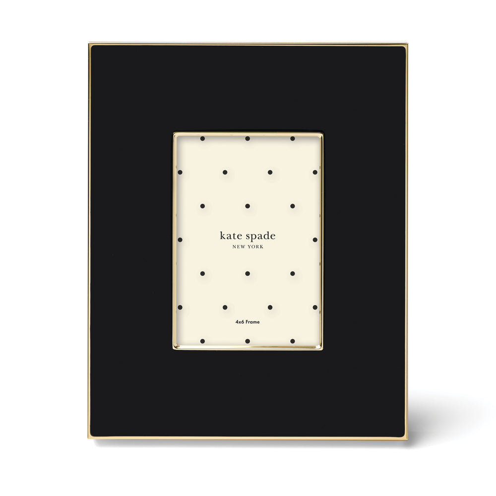 Lenox Make It Pop Kate Spade Enamelware Photo Frame Glossy Black Graphic Display 898281