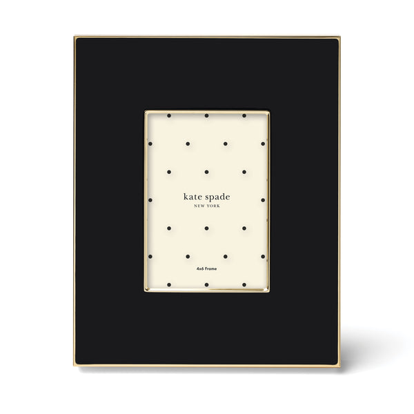 Lenox Make It Pop Kate Spade Enamelware Photo Frame Glossy Black Graphic Display 898281