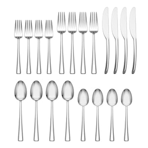 Lenox Maxine 20 Piece 18/10 Stainless Steel Flatware Set for Four with Polished Ergonomic Handles 898320