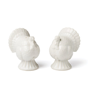 Lenox French Perle Stoneware Turkey Salt Pepper Shakers Scalloped Farmhouse Table Accent 898334