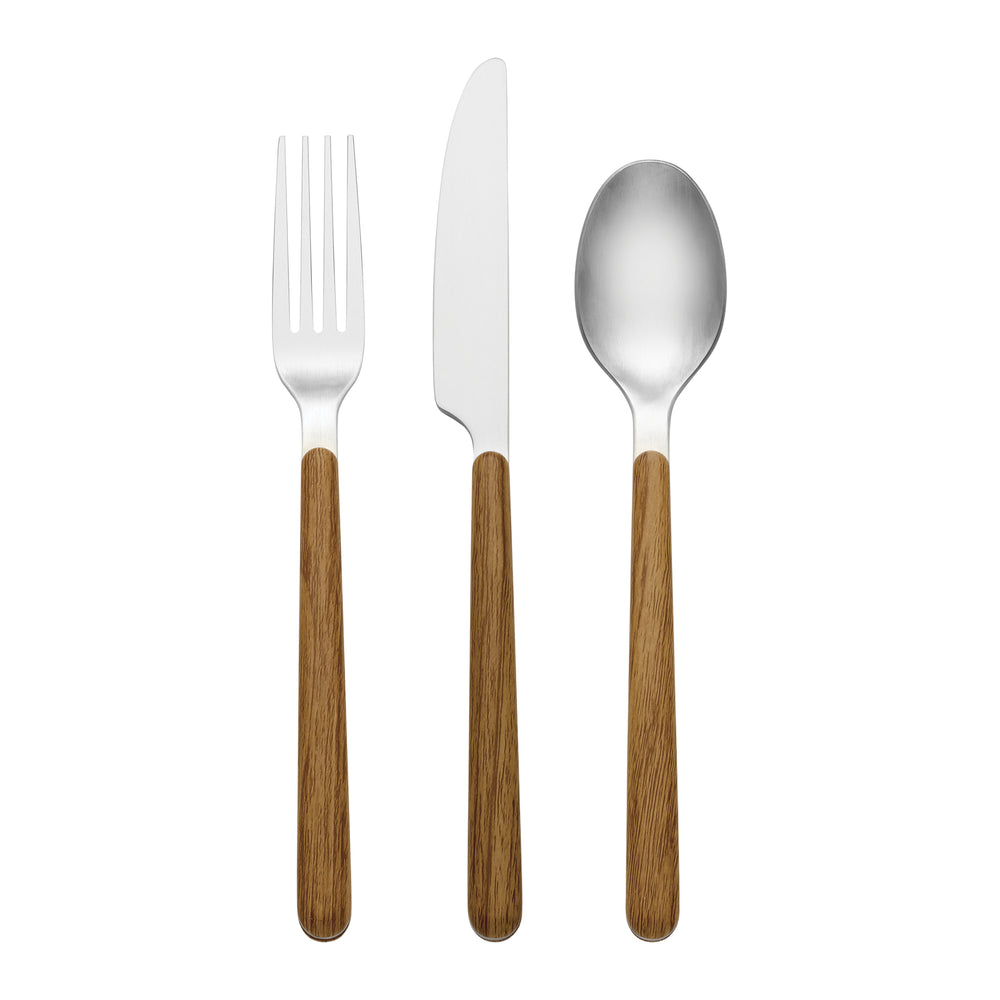 Lenox 24 Seven Stainless Mirror Polish Faux Wood Handle 12 Piece Flatware Set Indoor Outdoor 898350