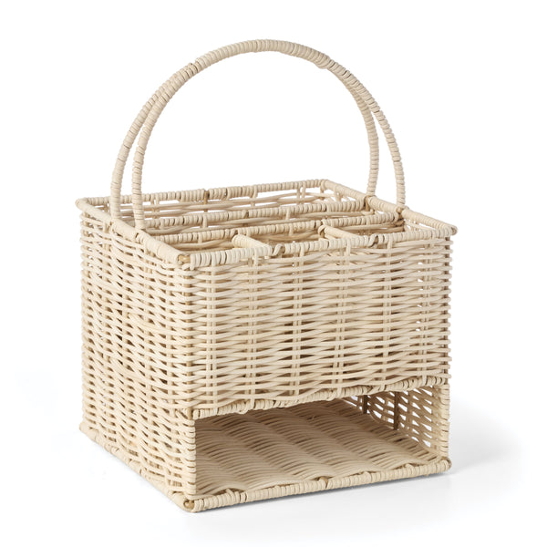 Lenox 24 Seven Natural Rattan Flatware Caddy Handcrafted Organizer for Indoor Outdoor Tables 898352