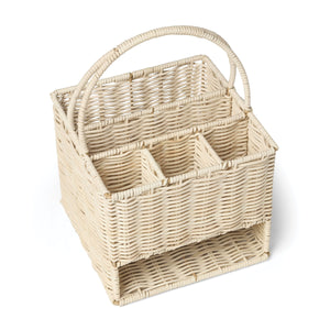 Lenox 24 Seven Natural Rattan Flatware Caddy Handcrafted Organizer for Indoor Outdoor Tables 898352