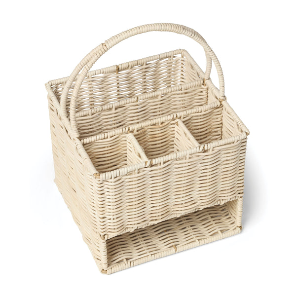 Lenox 24 Seven Natural Rattan Flatware Caddy Handcrafted Organizer for Indoor Outdoor Tables 898352