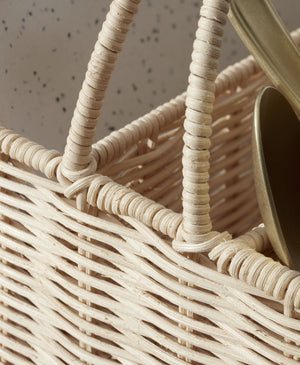 Lenox 24 Seven Natural Rattan Flatware Caddy Handcrafted Organizer for Indoor Outdoor Tables 898352