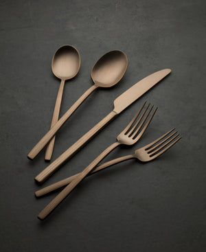 Lenox Dean 20 Piece Stainless Steel Flatware Set with Satin Finish for Modern Dining Tables and Everyday Use Rose Gold 898358