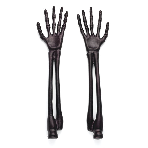 Lenox Vintro Skeleton Motif Aluminum Salad Servers with Bold Satin Lacquer Halloween Finish 898364