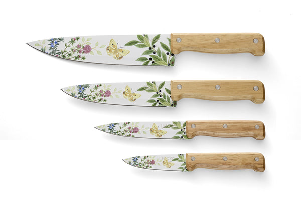 Lenox Butterfly Meadow Herb Motif Stainless Steel Cutlery Set with Wood Handles 898379
