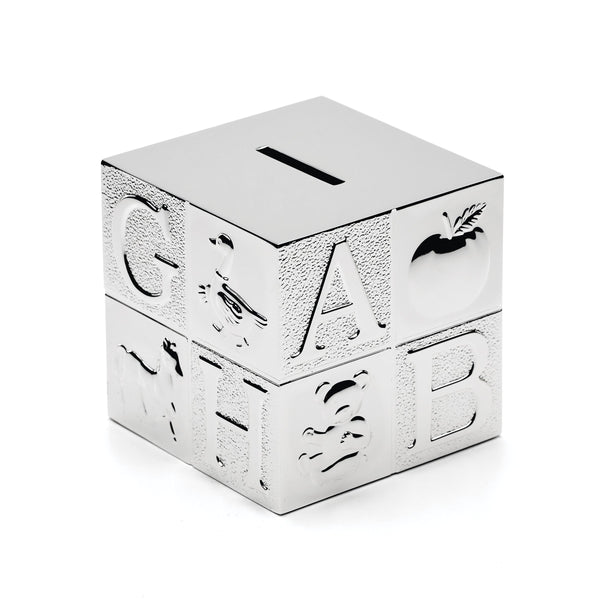 Lenox Silverplate Coin Bank Sculpted Keepsake Heirloom Figurine for Nursery or Baby Shower Gift ABC 898381