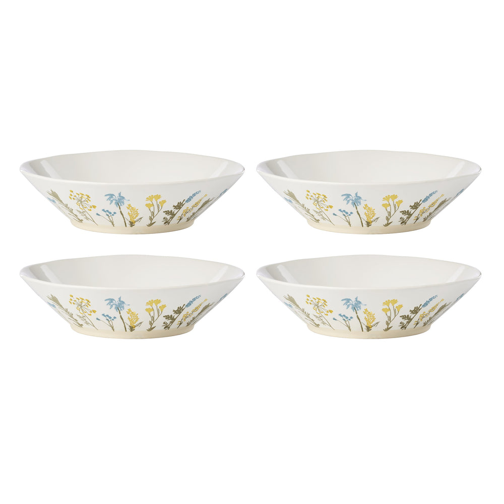 Lenox Wildflowers Stoneware Bowls Set of 4 Hand Painted Floral Botanical Farmhouse Dining 898387
