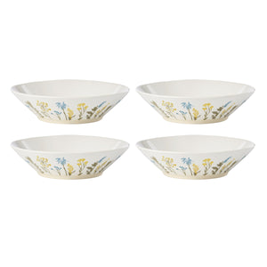 Lenox Wildflowers Stoneware Bowls Set of 4 Hand Painted Floral Botanical Farmhouse Dining 898387
