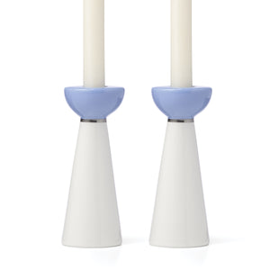 Lenox Oak Street Glazed Porcelain Candle Holder with Graphic Accent for Elegant Home Decor Display Candlestick Holders Set of 2 898391
