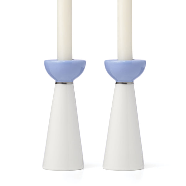 Lenox Oak Street Glazed Porcelain Candle Holder with Graphic Accent for Elegant Home Decor Display Candlestick Holders Set of 2 898391