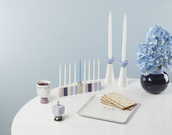 Lenox Oak Street Glazed Porcelain Candle Holder with Graphic Accent for Elegant Home Decor Display Candlestick Holders Set of 2 898391