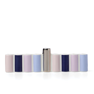Lenox Oak Street Glazed Porcelain Candle Holder with Graphic Accent for Elegant Home Decor Display Menorah 898396