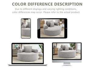 English Elm Round Cloud Sectional Sofa Bed with Memory Foam Cushions for Modern Living Spaces W3224P444277