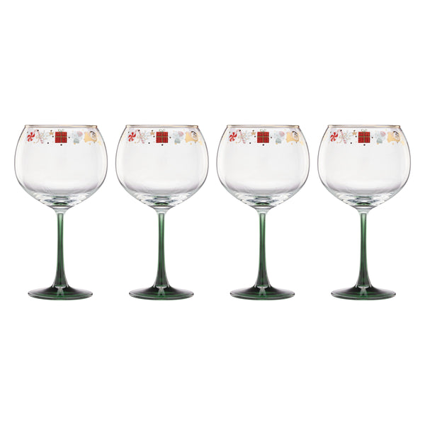 Lenox Nutcracker Ballet Illustrated Balloon Wine Glass Set for Festive Holiday Entertaining 898401