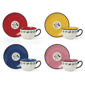 Lenox Chef Snoopy Porcelain Tea Cup and Saucer Set for Four Peanuts Fans Collectible 898444