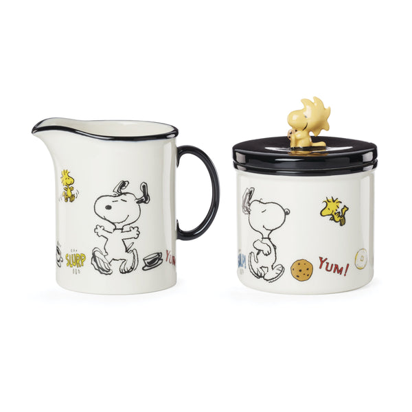 Lenox Chef Snoopy Porcelain Sugar Bowl and Creamer Set Peanuts Licensed Morning Duo 898448