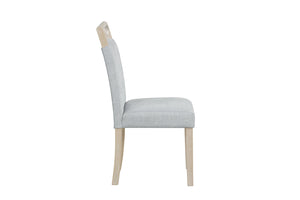 English Elm 2pc Gray Fabric Dining Chair Set with Full Cushion Seating for Modern Rooms B011P427919