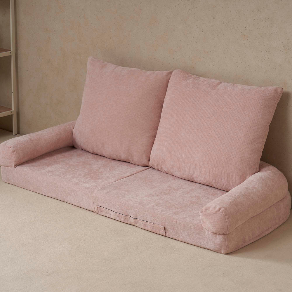 English Elm Convertible Sofa Bed In Soft Pink - Stylish And Compact Single Bed For Small Spaces & Guests W244P289259