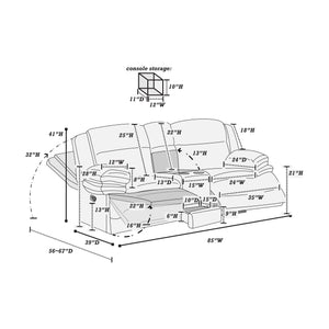 English Elm Living Room Reclining Couch Set - 2Pc Manual Motion Sofa With Console, Cup Holders & Storage Drawer B011S01741