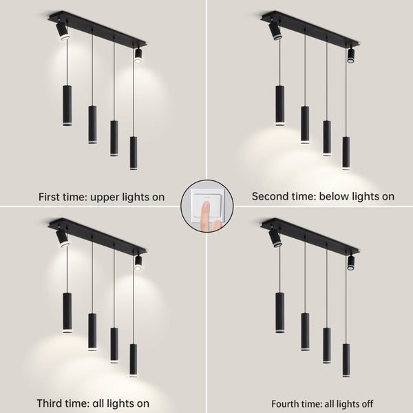 English Elm Angelina 6-Light Matte Black Pendant - Modern Kitchen Island Fixture For Stylish Task Lighting T3177P283998