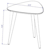 Utopia High Triangle End Table in Off White 89852 Manhattan Comfort